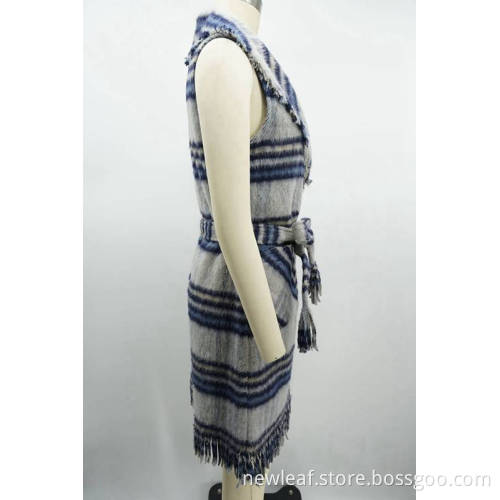 100% Polyester Tweeds 425G Ladies Waistcoat